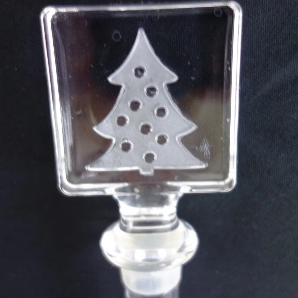 Christmas Holiday Christmas Tree Glass Wine Stoppers 5 1/2